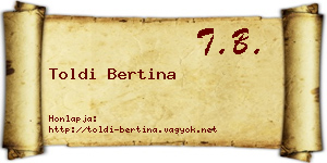 Toldi Bertina névjegykártya